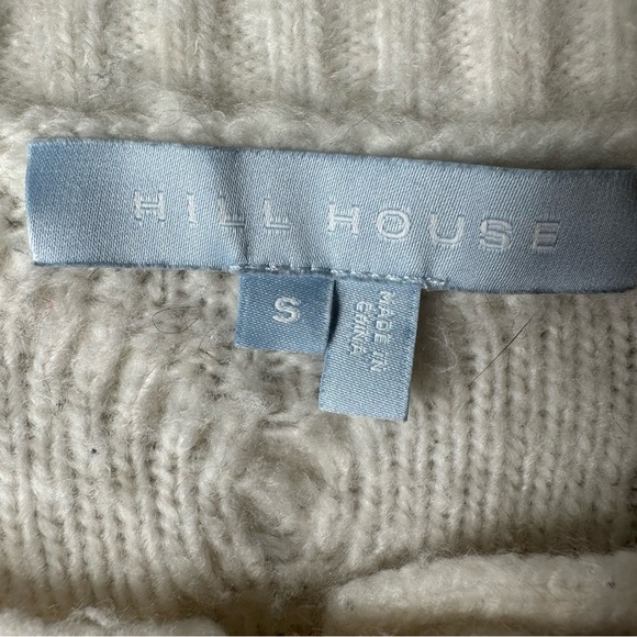 Hill House Ollie Sweater Cardigan Cropped Pearl Buttons Puff Sleeves Small White - Picture 10 of 12